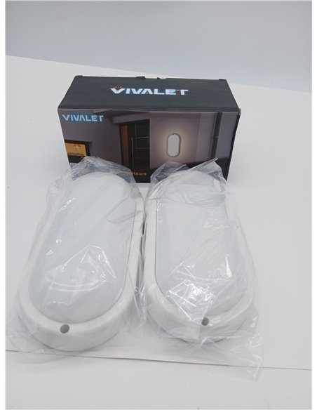 VivaLet 2 Piezas Aplique Pared Exterior/Interior 12W 1200LM, Plafon LED Techo 4000K, Luz Exterior Ovalada IP54 Impermeable, Lamp