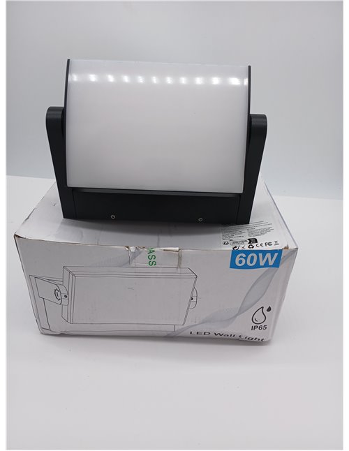 ledmo 60W LED Apliques Pared Exterior Interior 360° Rotación Negra Lámpara de Pared para Entrada Terraza Pasillo Focos LED Exter