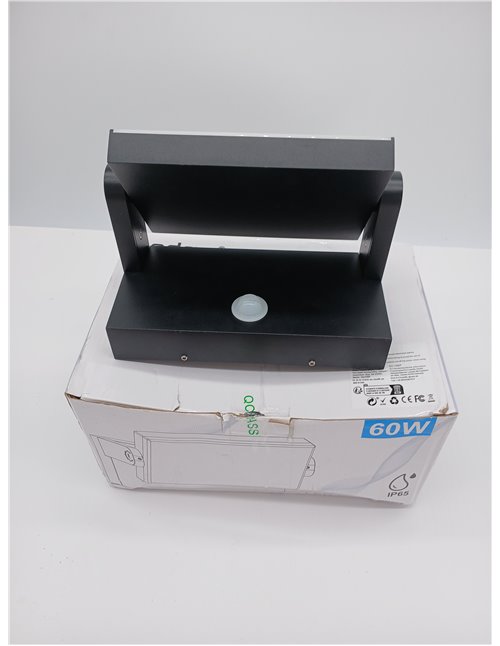 ledmo 60W LED Apliques Pared Exterior Interior 360° Rotación Negra Lámpara de Pared para Entrada Terraza Pasillo Focos LED Exter