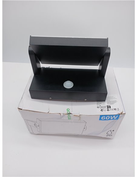 ledmo 60W LED Apliques Pared Exterior Interior 360° Rotación Negra Lámpara de Pared para Entrada Terraza Pasillo Focos LED Exter