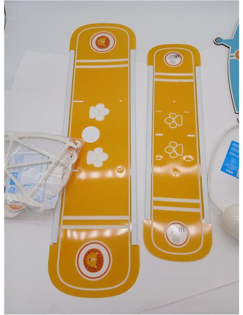 DALBER, Lámpara infanil de techo para niños, colgante avión León modelo 54602, E27-15W, azul, lámparas infantiles, luz segura e 