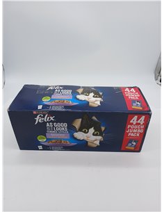 FELIX Fantastic, Comida Húmeda para Gato Adulto, Gelatina, Surtido de Buey, Pollo, Salmón y Atún, Pack de 44 Sobres de 85 g 2