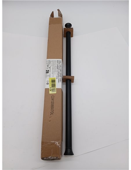 Amazon Basics Barra de Cortina de Ducha con tensión Ajustable, de 61 a 91 cm, Color Negro