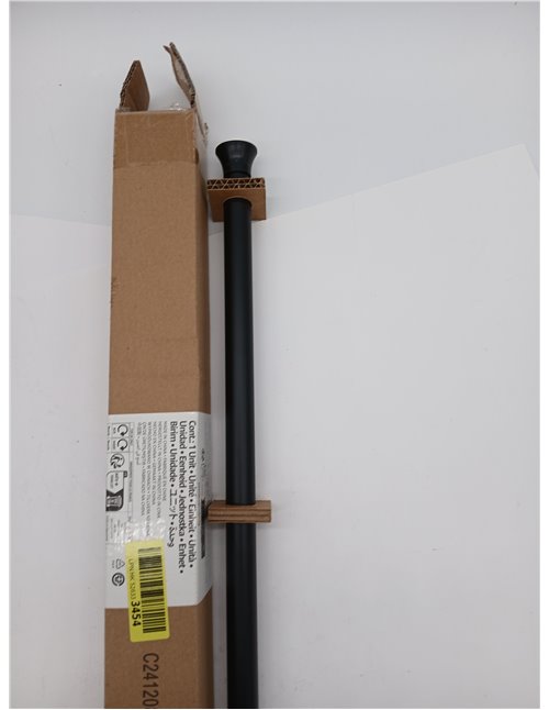 Amazon Basics Barra de Cortina de Ducha con tensión Ajustable, de 61 a 91 cm, Color Negro