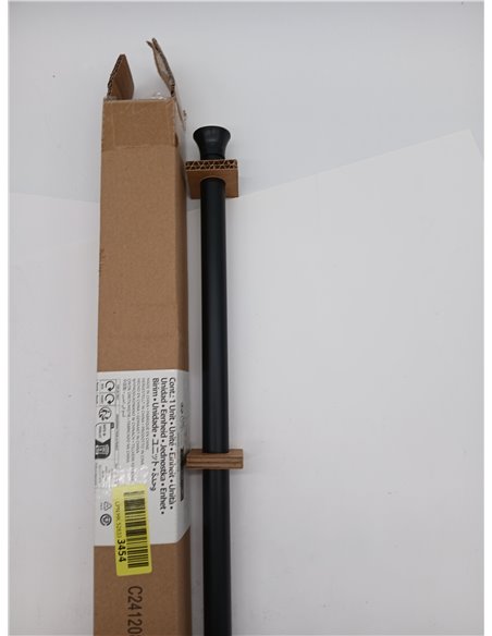 Amazon Basics Barra de Cortina de Ducha con tensión Ajustable, de 61 a 91 cm, Color Negro