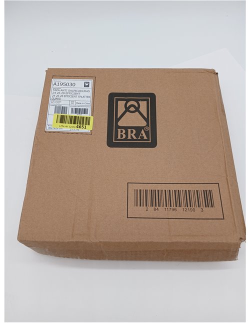 BRA Efficient | Tapa Antisalpicaduras 24-26-28 cm, Malla Acero Inoxidable 18/10 y Silicona, Libre de BPA, Mango plegable de baqu