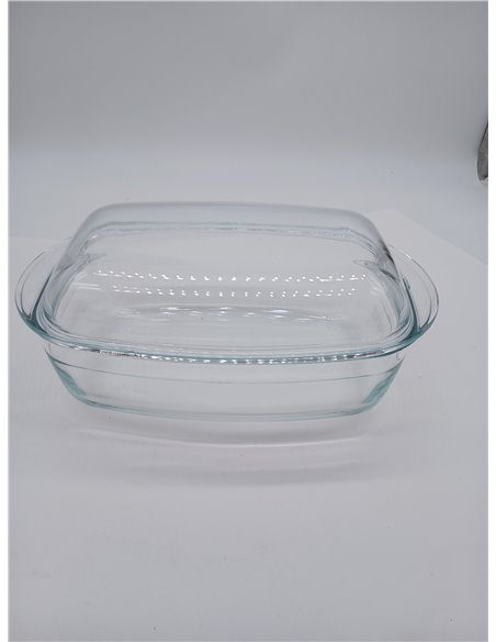 Navaris Cacerola de Cristal con Tapa - Fuente de Horno Rectangular Apta para Nevera y Lavavajillas - Bandeja para Cocinar Guarda