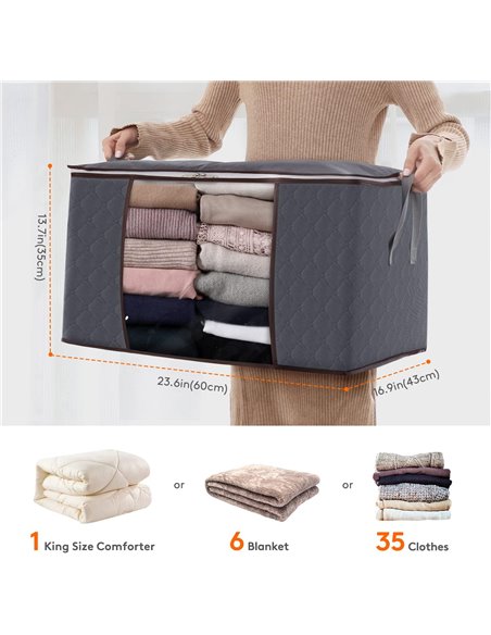 ifewit Cajas Almacenaje Ropa, Bolsa almacenamiento ropa, Organizador Armario Plegable, Cajas Mudanza, Bolsas con Asa Reforzada p