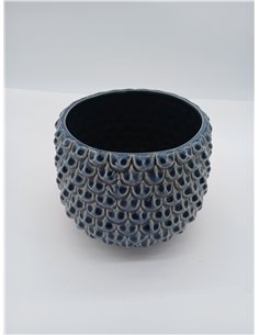 Nordring Maceta Pino - Macetero Decorativo Redondo para Flores e Plantas para Interiores L (16,5 cm ø), Color-Gasolina, Cerámica 2
