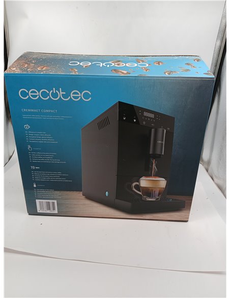 Cecotec Cafetera Superautomática Compacta Cremmaet Compact, 19 Bares, Sistema Thermoblock, Grano recién molido con Plug&Play, De