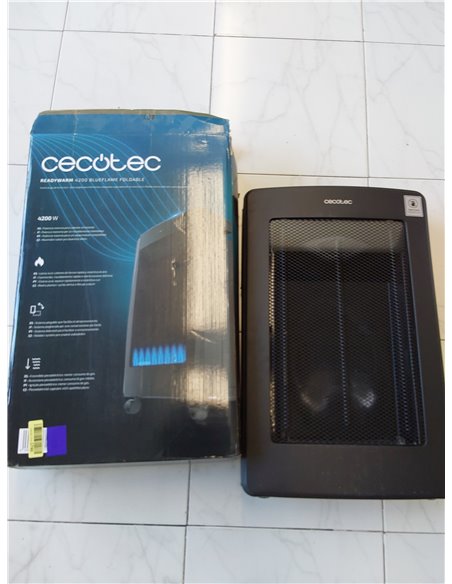Cecotec Estufa de Gas de Llama Azul Plegable ReadyWarm 4200 BlueFlame Foldable. 4200 W, 2 Niveles de Potencia, Encendido Piezoel