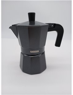 Monix Vitro Noir | Cafetera Italiana de Aluminio 3 Tazas, Apta para Vitrocerámica, Gas y Eléctrica, NO Apta para Inducción, Mang 2