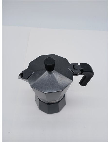 Monix Vitro Noir | Cafetera Italiana de Aluminio 3 Tazas, Apta para Vitrocerámica, Gas y Eléctrica, NO Apta para Inducción, Mang