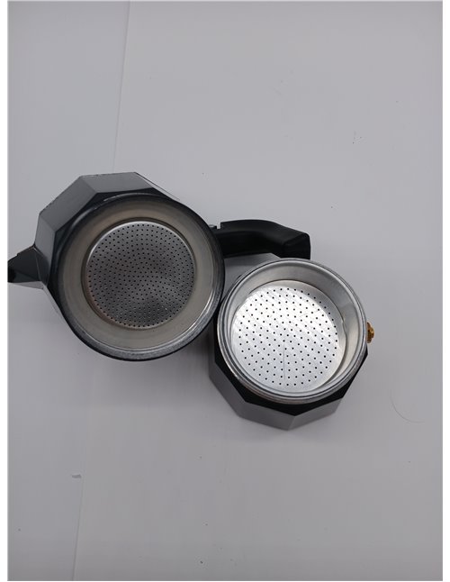 Monix Vitro Noir | Cafetera Italiana de Aluminio 3 Tazas, Apta para Vitrocerámica, Gas y Eléctrica, NO Apta para Inducción, Mang