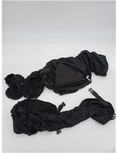 Funda ajustable para silla con reposabrazos, color negro. 