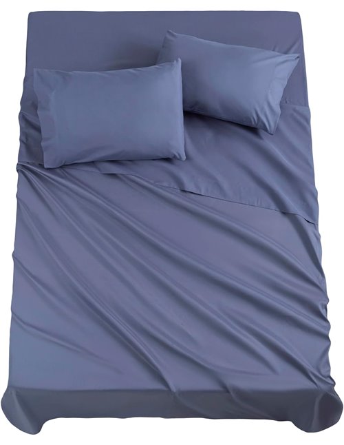 Todocama – Juego de Sábanas de 4 Piezas - 5003 - Sábana Bajera Ajustable - Encimera - Dos Fundas de Almohada de 50x80cm. (Cama 1