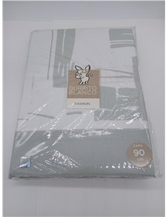 Burrito Blanco | Juego de sábanas | Cama de 90cm. (+Medidas Disponibles) | Diseño 142 | Color Salvia (90x190/200cm.) 2