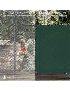 VOUNOT® Malla Sombreo y Ocultación 360 x 100 cm. Valla Privacidad 230 g/m² HDPE Protección UV, Red de Sombra con Bridas