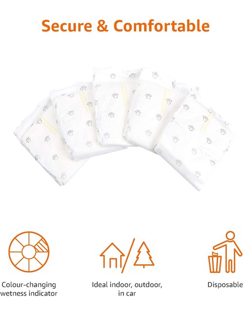 Amazon Basics Pañales Desechables para Perros Macho, S, Paquete de 50, Color Blanco