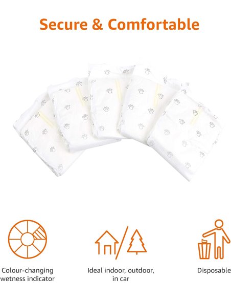 Amazon Basics Pañales Desechables para Perros Macho, S, Paquete de 50, Color Blanco