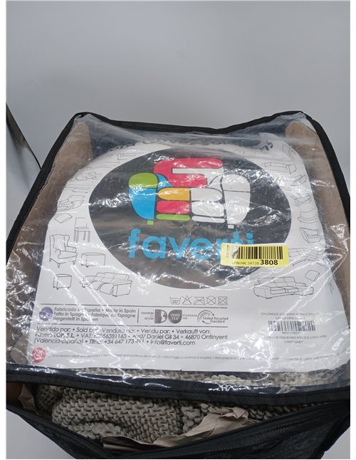 Funda Super Elástica Chaise Longue Brazo Largo Izquierdo (Visto de Frente) | Modelo NOVELE | Gris Claro | Protector de Calidad d