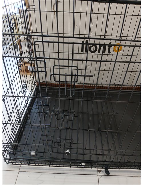 lionto Jaula Transporte Plegable para Perros Caja de Transporte, (XXL) 106x71x77 cm Negro