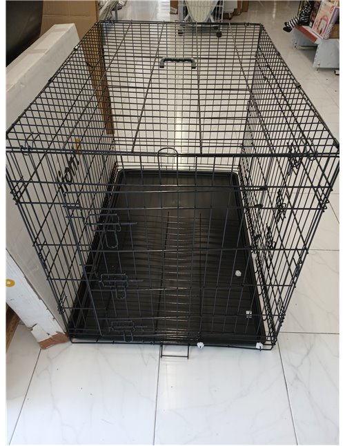 lionto Jaula Transporte Plegable para Perros Caja de Transporte, (XXL) 106x71x77 cm Negro