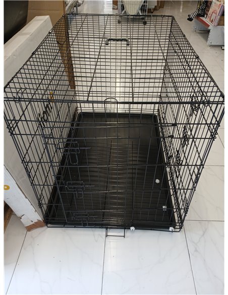 lionto Jaula Transporte Plegable para Perros Caja de Transporte, (XXL) 106x71x77 cm Negro