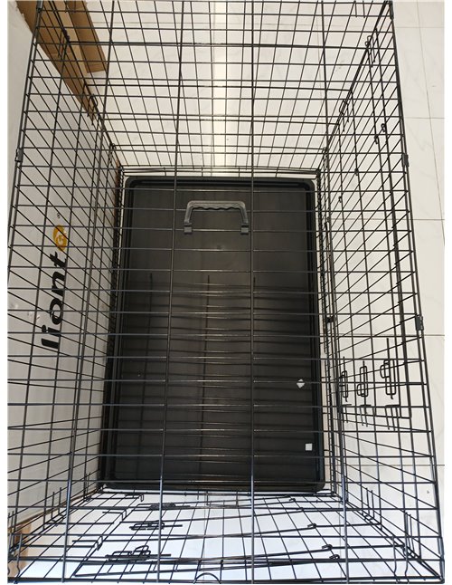 lionto Jaula Transporte Plegable para Perros Caja de Transporte, (XXL) 106x71x77 cm Negro