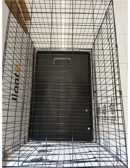 lionto Jaula Transporte Plegable para Perros Caja de Transporte, (XXL) 106x71x77 cm Negro