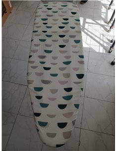 Rayen | Tabla de Planchar - Gama Basic | Altura Regulable | Malla Metálica | Reposa-Planchas | Estructura Gris y Funda Estampado 2