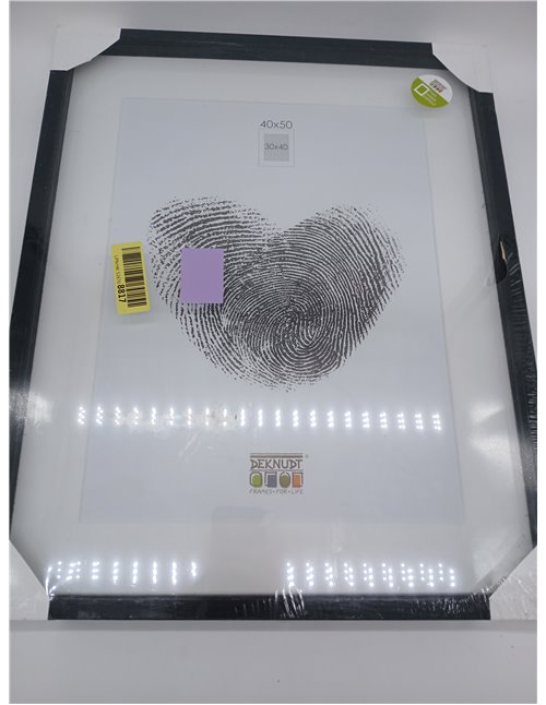 Deknudt Frames Marco de Fotos con Profundidad Madera, Madera, Negro, 40 x 50 cm