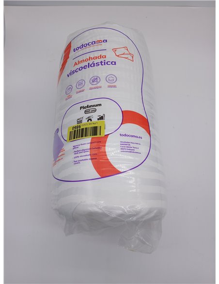 Todocama - Almohada viscoelástica, antiácaros y antibacterias. Tejido Platinium Suave, Fresco y Transpirable. Núcleo termorregul