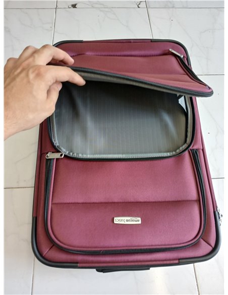 Amazon Basics Juego de Equipaje Blando de 2 Piezas, Maleta de Mano Expandible (58 cm) y Bolsa de Mano (25 cm), Ligero, 100% Poli