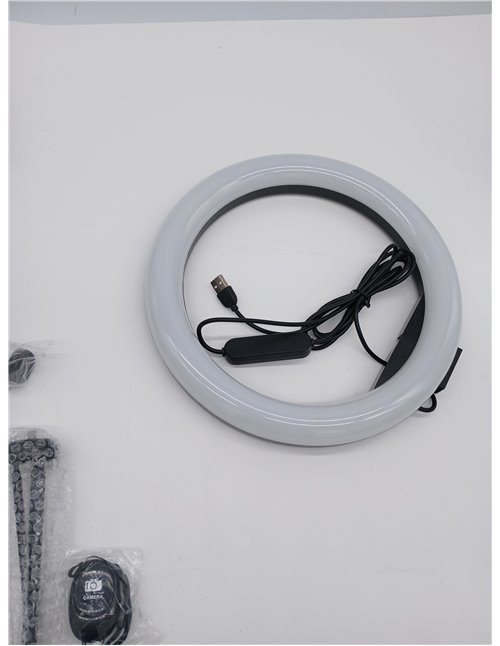 Aro de Luz con Tripode, 10" Ring Light con Control Remoto 3 Modos 10 Brillos Regulables Anillo de Luz para TikTok, Maquillaje, S