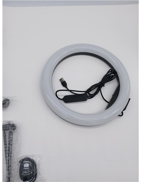 Aro de Luz con Tripode, 10" Ring Light con Control Remoto 3 Modos 10 Brillos Regulables Anillo de Luz para TikTok, Maquillaje, S