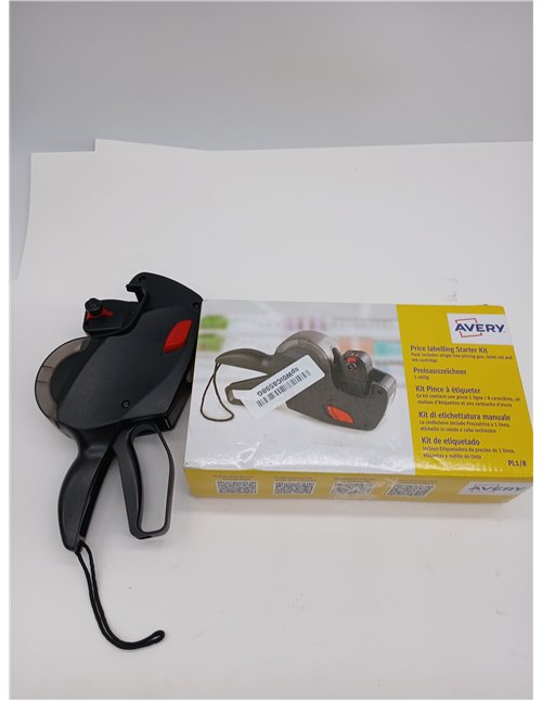 Avery España PL1/8 Etiquetadora manual para precios de 1 línea y 8 caracteres - números y símbolos, diseño ergonómico y estructu