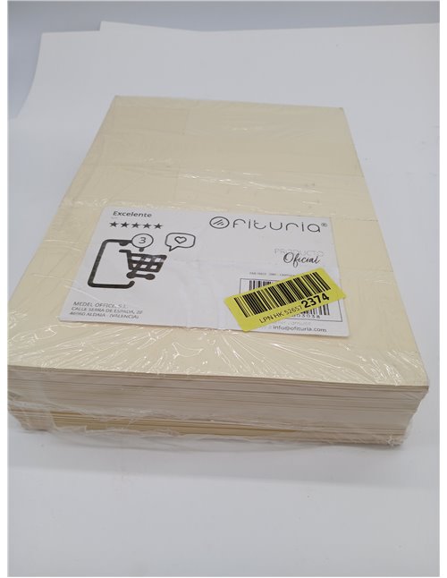 Pack 250 Cartulinas Color Crema Tamaño A4 180g