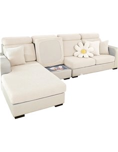 Ajustable Funda Chaise Long, Funda para Sofa Cubre Elástica - Sólo 1 pieza 155-185 cm
