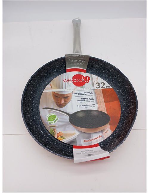 WECOOK! Professional Sartén Aluminio Forjado 32 cm, Inducción, Antiadherente Ecológico sin PFOA, 2,8 mm Espesor, Mango Acero Ino