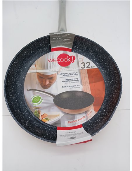 WECOOK! Professional Sartén Aluminio Forjado 32 cm, Inducción, Antiadherente Ecológico sin PFOA, 2,8 mm Espesor, Mango Acero Ino