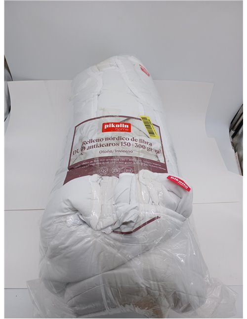 PIKOLIN Home – Duvet 135 x 200 cm – Duo 4 Seasons 150 + 300 g Soft and Breathable Fibre – Filling for All Year Round, Easy Wash,
