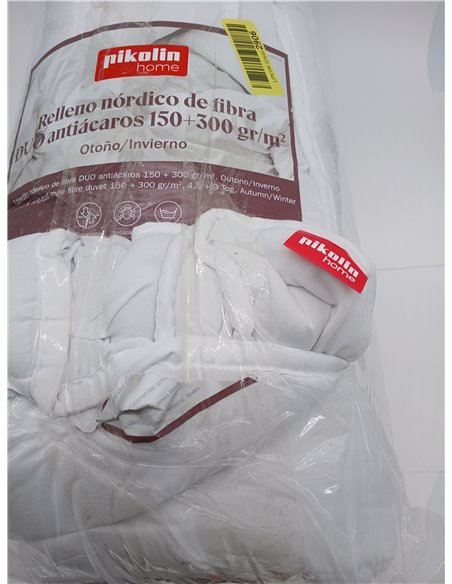 PIKOLIN Home – Duvet 135 x 200 cm – Duo 4 Seasons 150 + 300 g Soft and Breathable Fibre – Filling for All Year Round, Easy Wash,