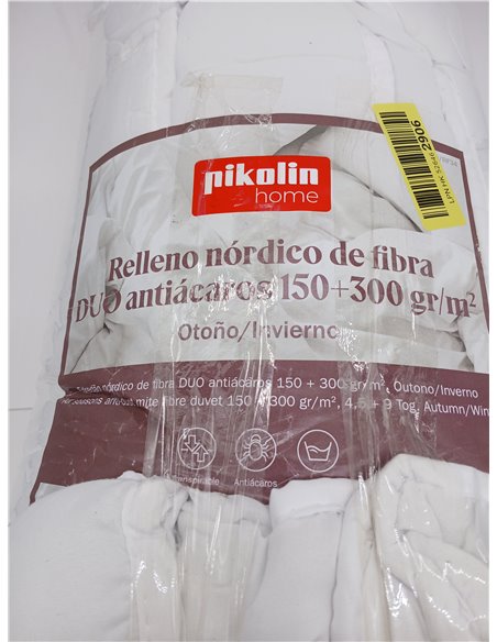 PIKOLIN Home – Duvet 135 x 200 cm – Duo 4 Seasons 150 + 300 g Soft and Breathable Fibre – Filling for All Year Round, Easy Wash,