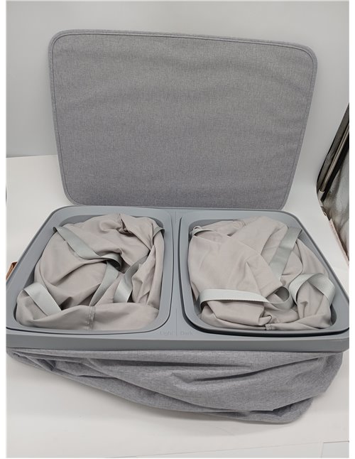 SONGMICS LCB813G01 Dirty Laundry Basket, Garbage Bag 170 L, 2 Compartments, Easy Assembly, with Lid Handles, Removable Inner Bag