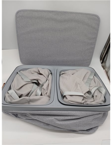 SONGMICS LCB813G01 Dirty Laundry Basket, Garbage Bag 170 L, 2 Compartments, Easy Assembly, with Lid Handles, Removable Inner Bag