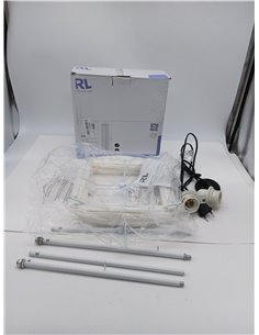 Trio Lighting R40122001 Lampara Pie de Papel con Interruptor de Pie, Atenuación, Color Blanco 2