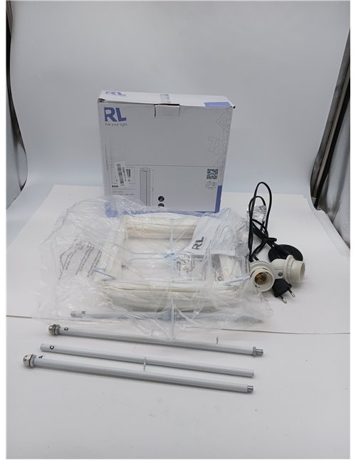 Trio Lighting R40122001 Lampara Pie de Papel con Interruptor de Pie, Atenuación, Color Blanco
