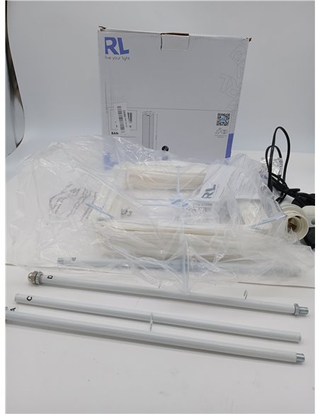 Trio Lighting R40122001 Lampara Pie de Papel con Interruptor de Pie, Atenuación, Color Blanco