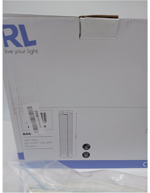 Trio Lighting R40122001 Lampara Pie de Papel con Interruptor de Pie, Atenuación, Color Blanco